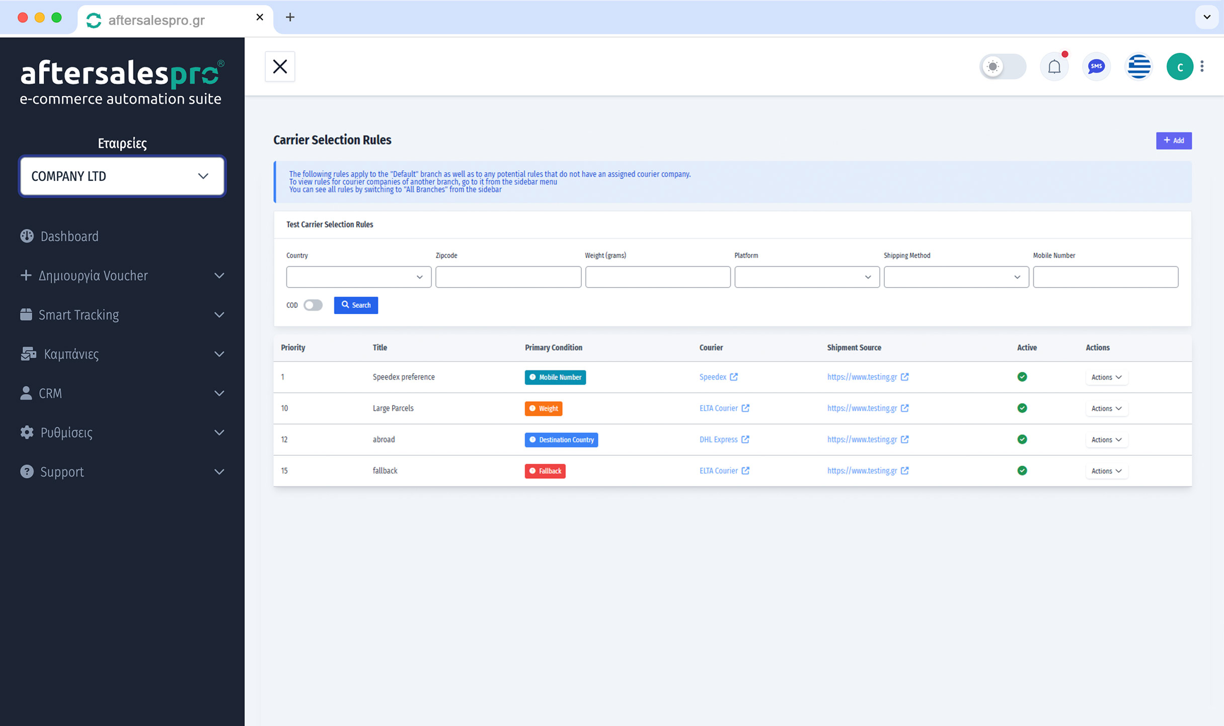 Auto-select the best shipping option for each order